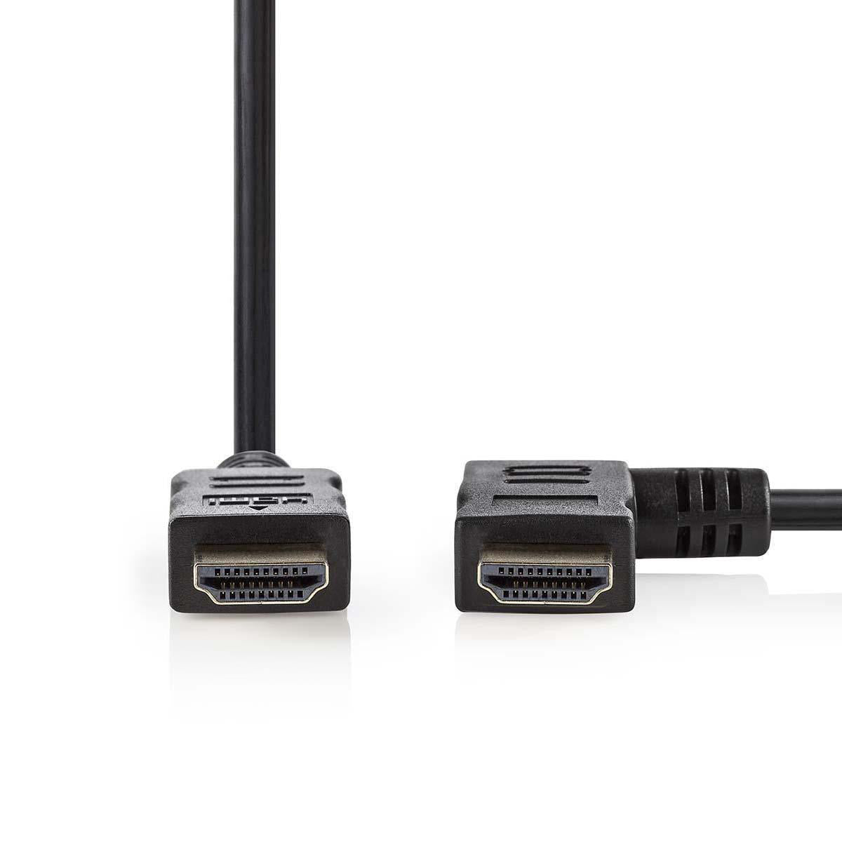 Valueline High Speed HDMI Kabel mit Ethernet HDMI Anschluss - HDMI Anschluss rechts abgewinkelt 2.00 m Schwarz