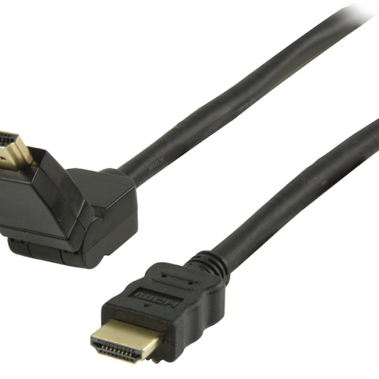 Valueline High Speed HDMI Kabel mit Ethernet HDMI Anschluss - HDMI Anschluss drehbar 5.00 m Schwarz