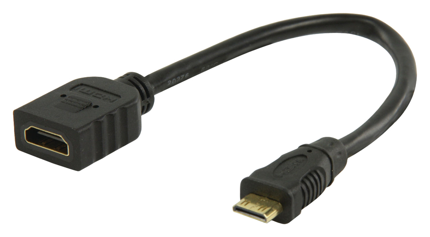 Valueline High Speed HDMI Kabel mit Ethernet HDMI Mini Stecker - HDMI-Buchse 0.20 m Schwarz