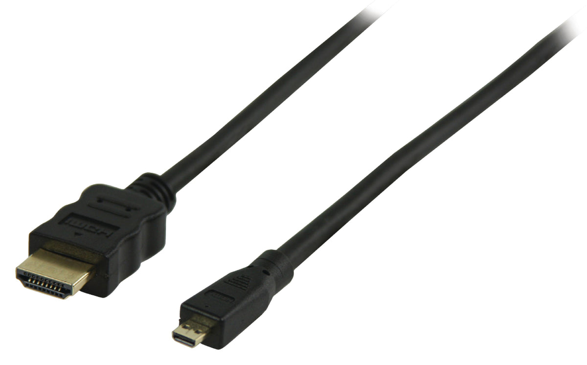 Valueline High Speed HDMI Kabel mit Ethernet HDMI Anschluss - HDMI Micro Stecker 1.00 m Schwarz