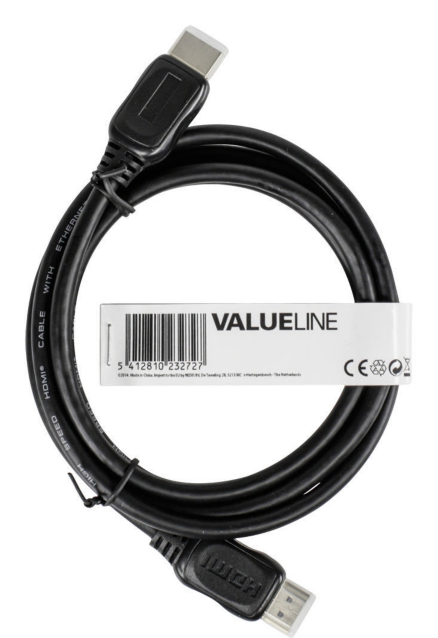 Valueline High Speed HDMI Kabel mit Ethernet HDMI Anschluss - HDMI Anschluss 2.00 m Schwarz