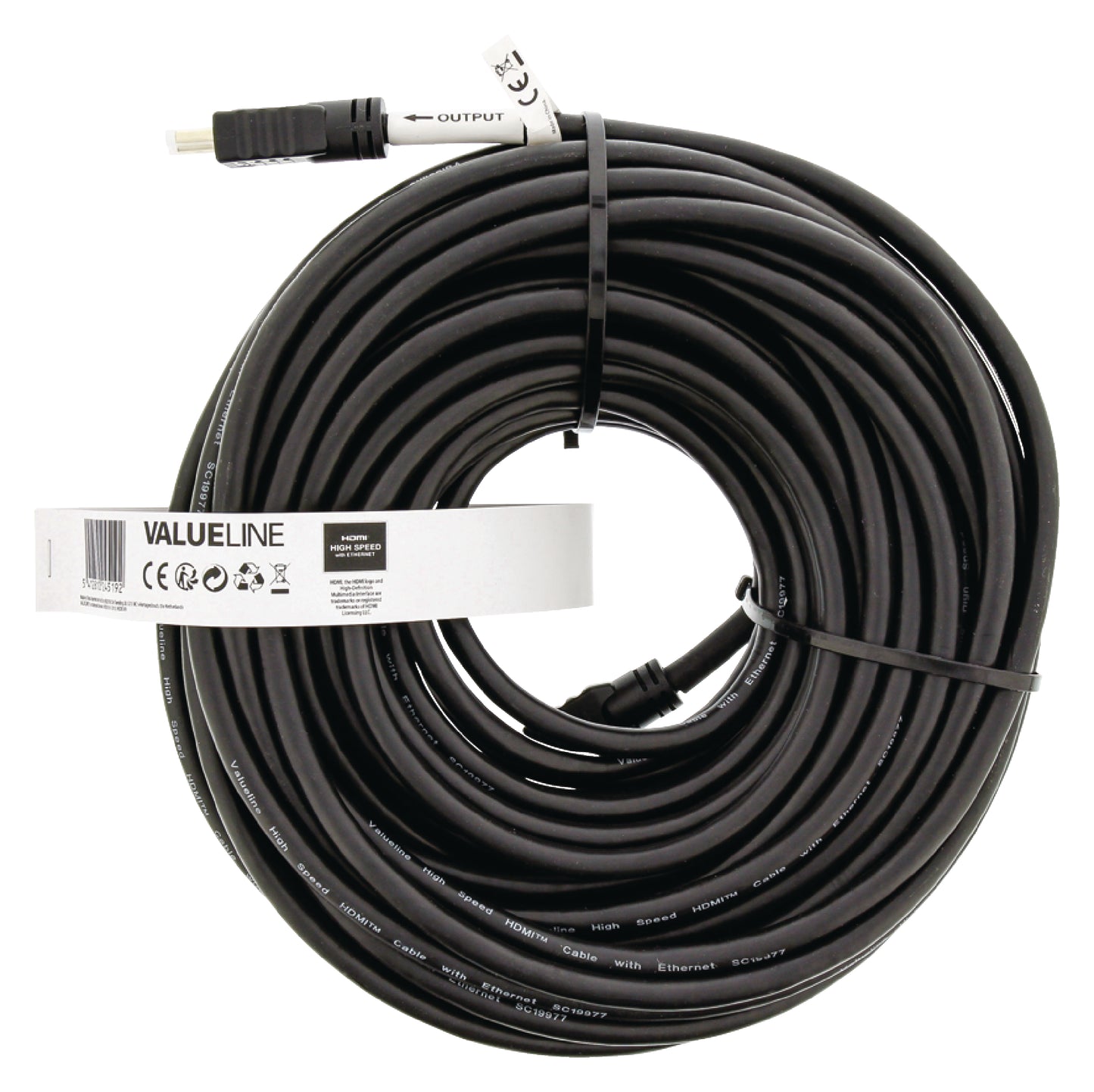 Valueline High Speed HDMI Kabel mit Ethernet HDMI Anschluss - HDMI Anschluss 25.0 m Schwarz