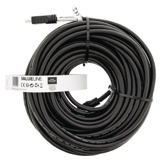 Valueline High Speed HDMI Kabel mit Ethernet HDMI Anschluss - HDMI Anschluss 25.0 m Schwarz