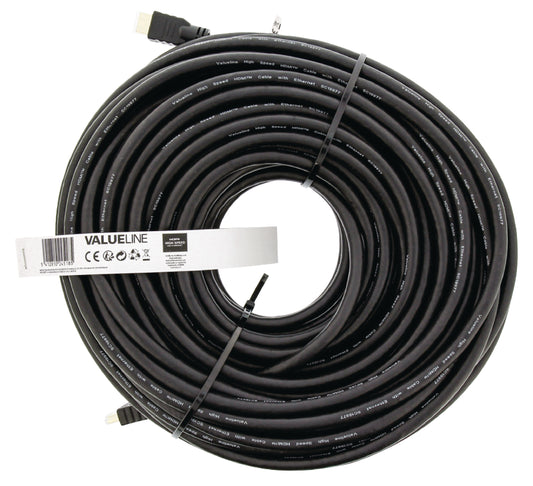 Valueline High Speed HDMI Kabel mit Ethernet HDMI Anschluss - HDMI Anschluss 30.0 m Schwarz