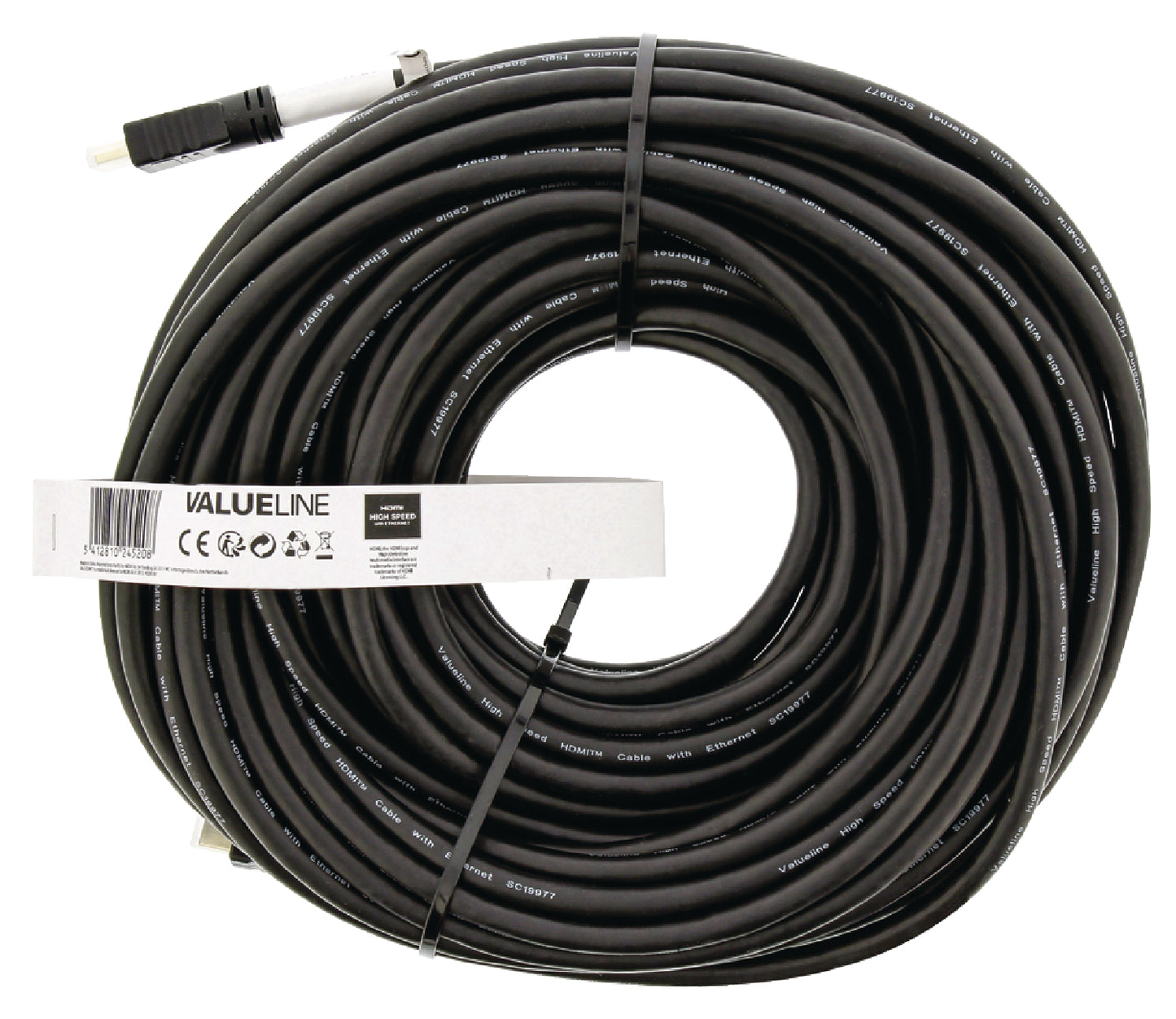 Valueline High Speed HDMI Kabel mit Ethernet HDMI Anschluss - HDMI Anschluss 25.0 m Schwarz