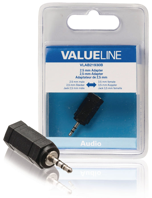 Valueline Stereo-Audio-Adapter 2.5 mm male - 3.5 mm female Schwarz