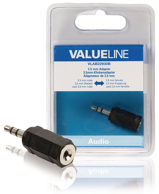 Valueline Stereo-Audio-Adapter 3.5 mm male - 2.5 mm female Schwarz