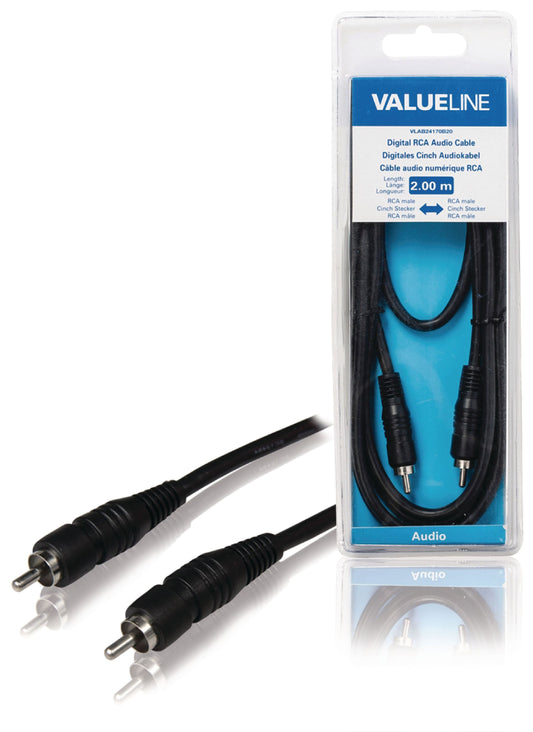 Valueline Digital-Audio-Kabel RCA male - RCA male 2.00 m Schwarz