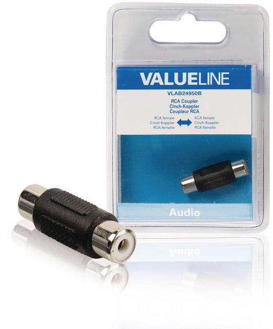 Valueline Mono-Audio-Adapter RCA female - RCA female Schwarz
