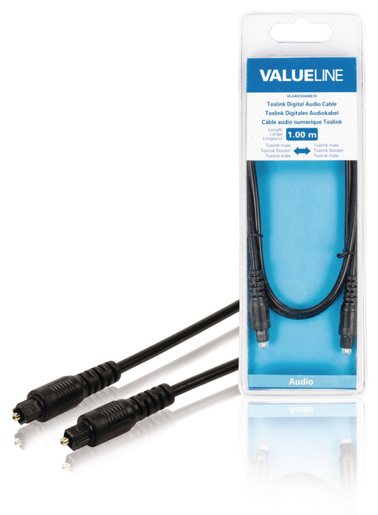 Valueline Digital-Audio-Kabel Toslink male - Toslink male 1.00 m Schwarz