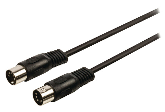 Valueline Stereo-Audiokabel DIN 5-pol. male - DIN 5-pol. male 1.00 m Schwarz