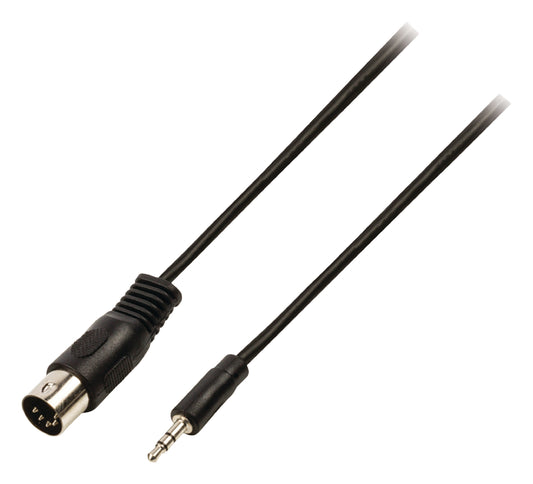 Valueline Stereo-Audiokabel DIN 5-pol. male - 3.5 mm male 2.00 m Schwarz