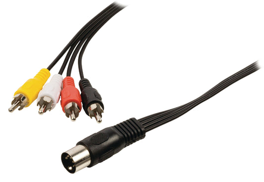Valueline Stereo-Audiokabel DIN 5-pol. male - 4x Cinch-Stecker 1.00 m Schwarz