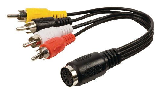 Valueline Stereo-Audiokabel DIN 5-pol. female - 4x Cinch-Stecker 0.20 m Schwarz