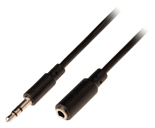 Valueline Stereo-Audio-Verlängerungskabel 3.5 mm male - 3.5 mm female 1.00 m Schwarz