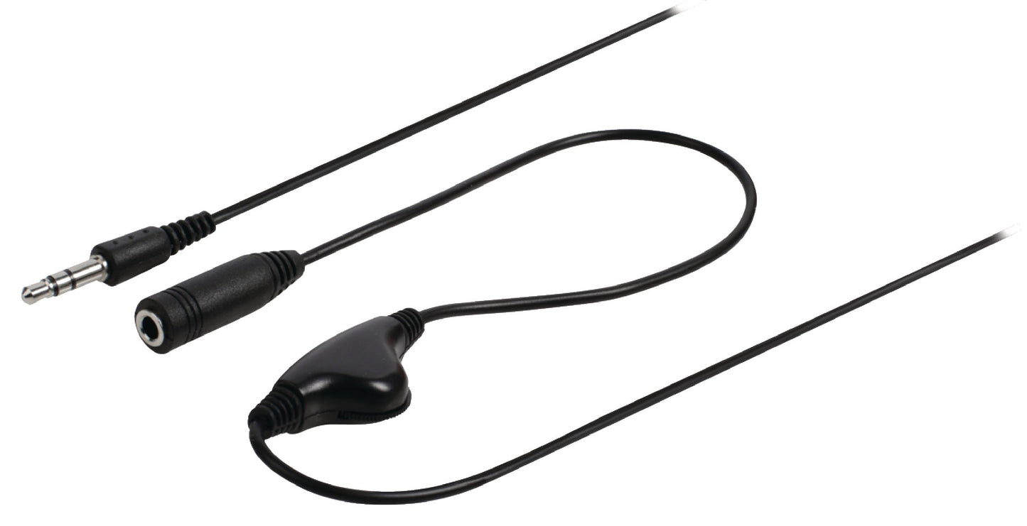 Valueline Stereo-Audiokabel 3.5 mm male - 3.5 mm female 1.00 m Schwarz