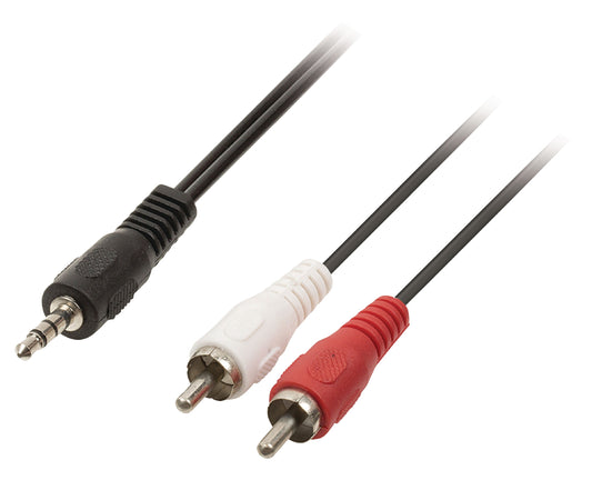 Valueline Stereo-Audiokabel 3.5 mm male - 2x RCA male 3.00 m Schwarz