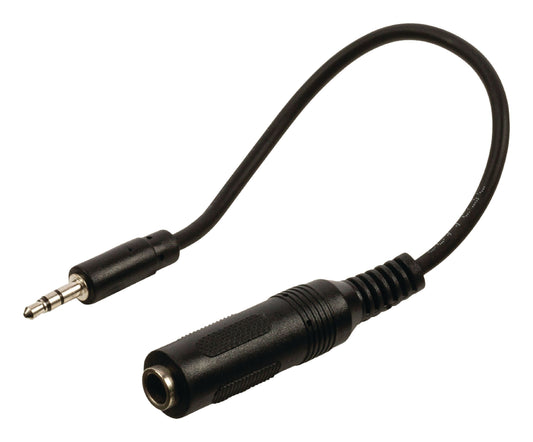 Valueline Stereo-Audiokabel 3.5 mm male - 6.35 mm female 0.20 m Schwarz