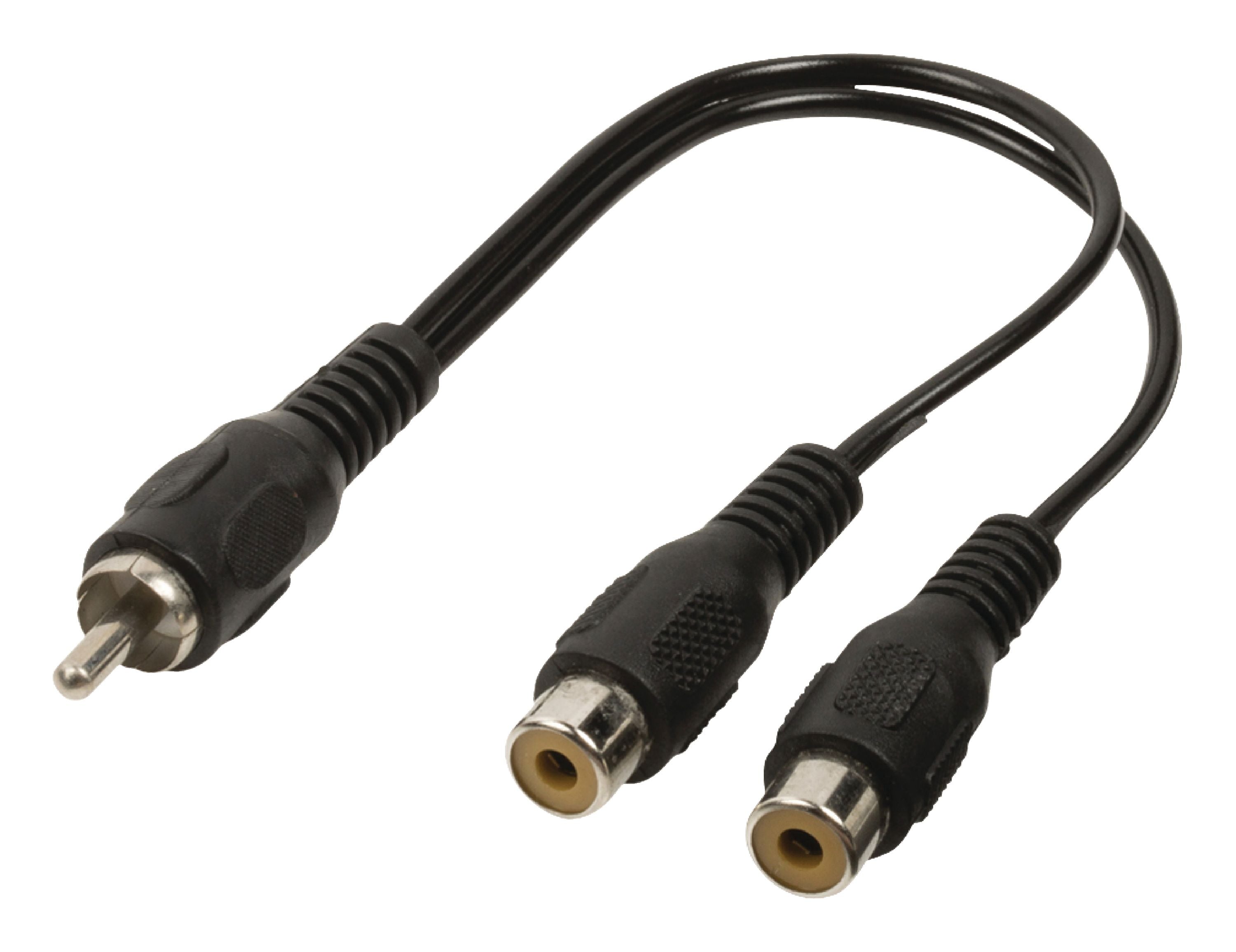 Valueline Subwoofer-Audiokabel RCA male - 2x RCA female 0.20 m Schwarz