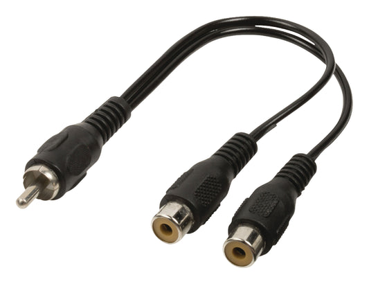 Valueline Subwoofer-Audiokabel RCA male - 2x RCA female 0.20 m Schwarz