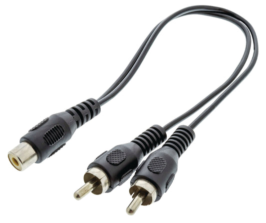Valueline Subwoofer-Audiokabel 2x RCA male - RCA female 0.20 m Schwarz