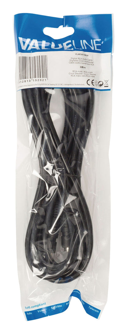 Valueline Digital-Audio-Kabel RCA male - RCA male 3.00 m Schwarz