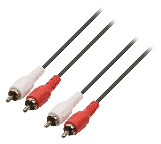 Valueline Stereo-Audiokabel 2x RCA male - 2x RCA male 1.00 m Schwarz