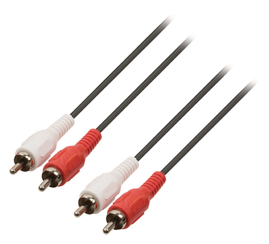 Valueline Stereo-Audiokabel 2x RCA male - 2x RCA male 1.50 m Schwarz