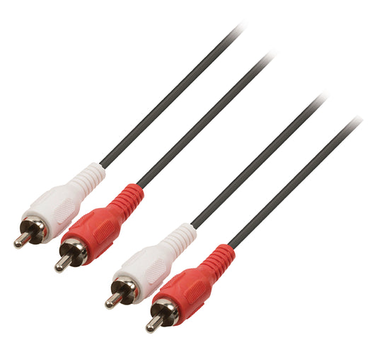 Valueline Stereo-Audiokabel 2x RCA male - 2x RCA male 5.00 m Schwarz