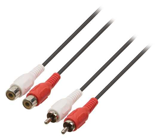 Valueline Stereo-Audio-Verlängerungskabel 2x RCA male - 2x RCA female 5.00 m Schwarz