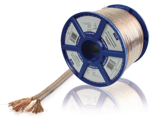 Valueline Lautsprecherkabel auf Rolle 2x 6.00 mm² 100 m Transparent
