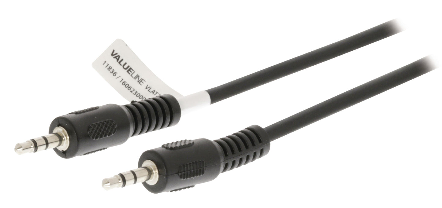 Valueline Stereo-Audiokabel 3.5 mm male - 3.5 mm male 1.50 m Schwarz