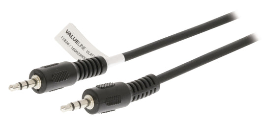 Valueline Stereo-Audiokabel 3.5 mm male - 3.5 mm male 1.50 m Schwarz
