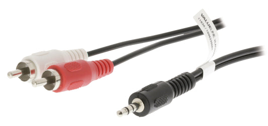 Valueline Stereo-Audiokabel 3.5 mm male - 2x RCA male 1.50 m Schwarz
