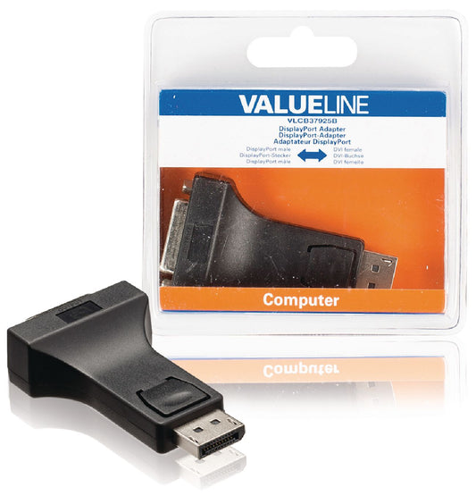 Valueline Displayport-Adapter Displayport male - DVI-I 24+5-pol. Buchse Schwarz