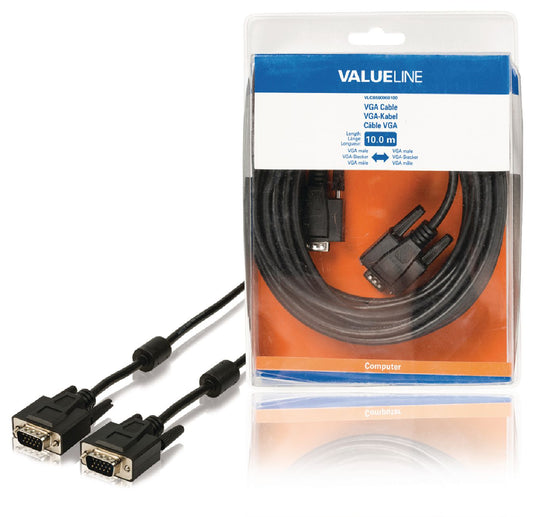 Valueline VGA-Kabel VGA male - VGA male 10.0 m Schwarz