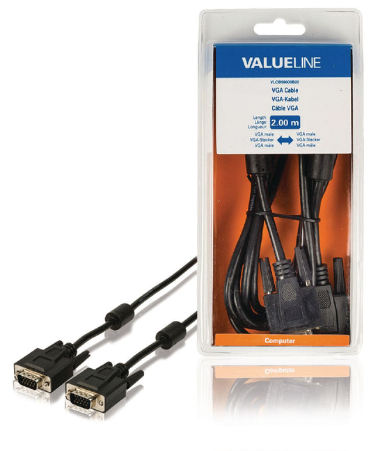 Valueline VGA-Kabel VGA male - VGA male 2.00 m Schwarz