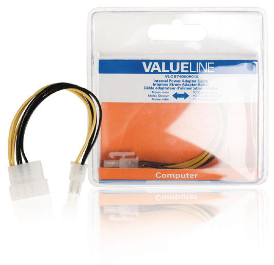 Valueline Interne Stromkabel Molex male - PCI Express male 0.15 m
