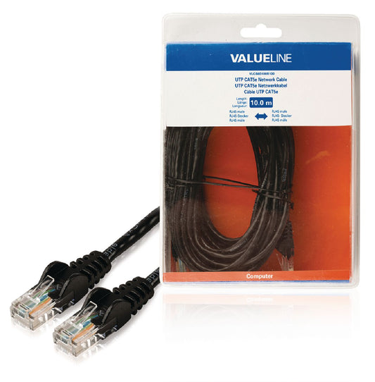 Valueline CAT5e UTP-Netzwerkkabel RJ45 (8P8C) male - RJ45 (8P8C) male 10.0 m Schwarz