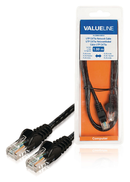 Valueline CAT5e UTP-Netzwerkkabel RJ45 (8P8C) male - RJ45 (8P8C) male 1.00 m Schwarz