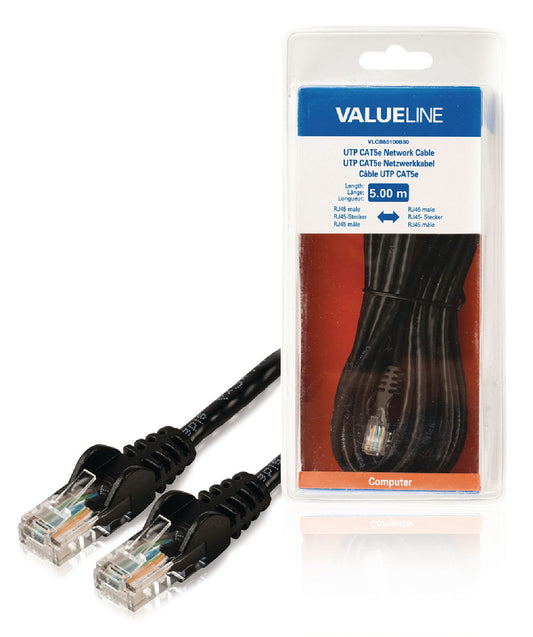 Valueline CAT5e UTP-Netzwerkkabel RJ45 (8P8C) male - RJ45 (8P8C) male 5.00 m Schwarz