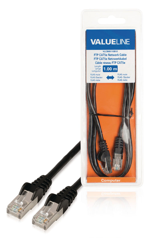 Valueline CAT5e FTP-Netzwerkkabel RJ45 (8P8C) male - RJ45 (8P8C) male 1.00 m Schwarz