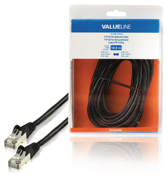 Valueline CAT5e FTP-Netzwerkkabel RJ45 (8P8C) male - RJ45 (8P8C) male 10.0 m Schwarz