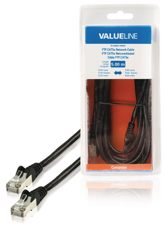 Valueline CAT5e FTP-Netzwerkkabel RJ45 (8P8C) male - RJ45 (8P8C) male 5.00 m Schwarz
