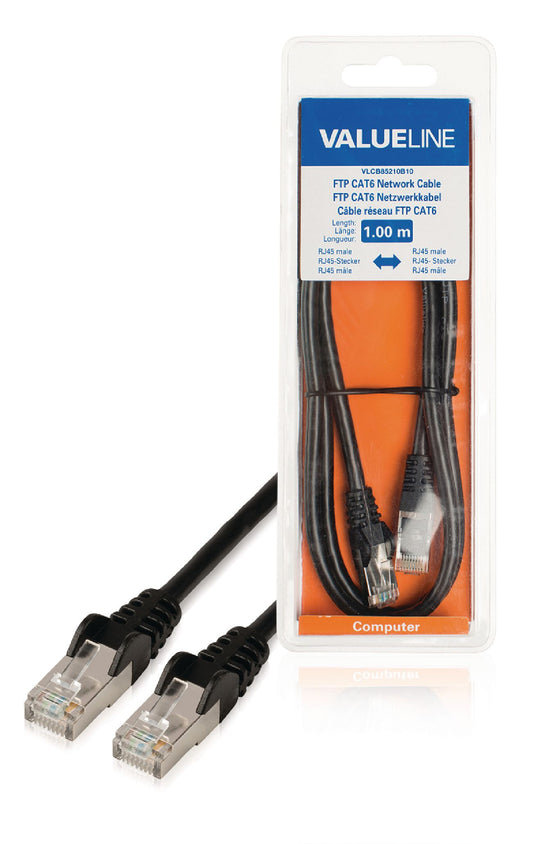 Valueline CAT6 F/UTP-Netzwerkkabel RJ45 (8P8C) male - RJ45 (8P8C) male 1.00 m Schwarz