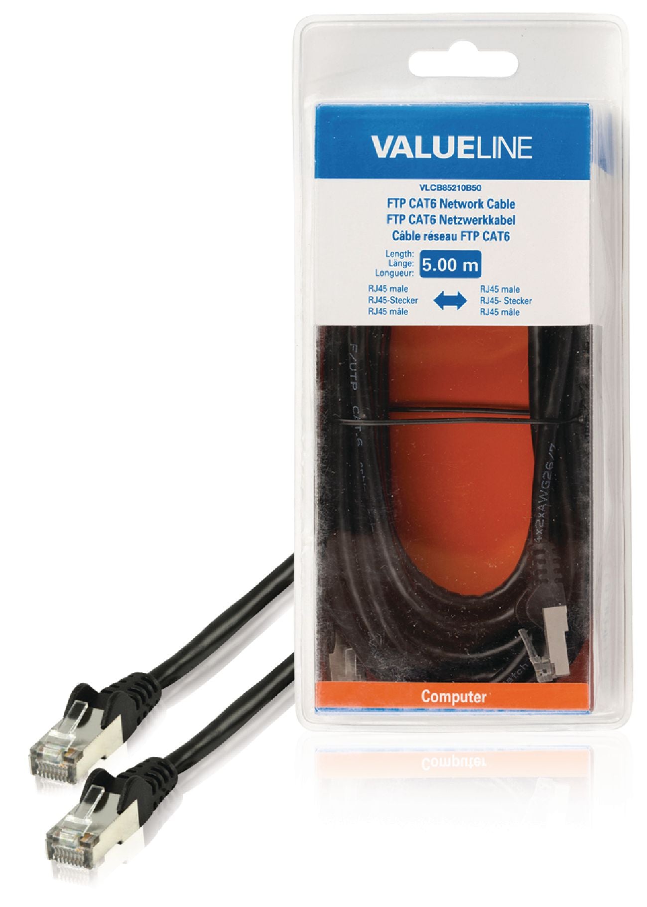 Valueline CAT6 F/UTP-Netzwerkkabel RJ45 (8P8C) male - RJ45 (8P8C) male 5.00 m Schwarz