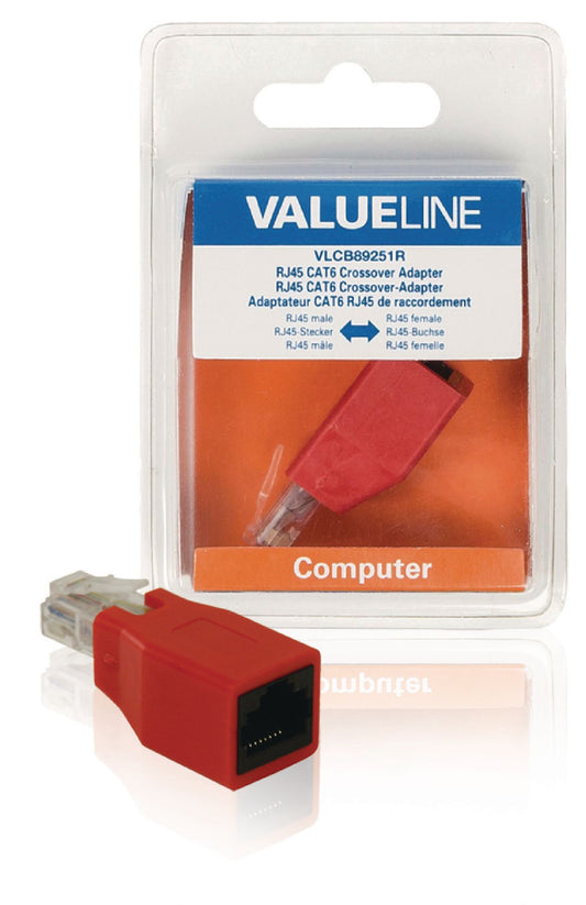 Valueline CAT6-Netzwerkadapter RJ45 (8P8C) male - RJ45 (8P8C) female Rot