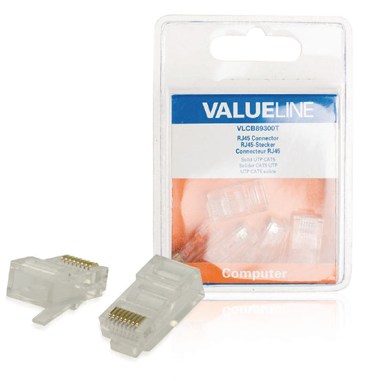 Valueline Stecker RJ45 Solid UTP CAT5 Male PVC Transparent