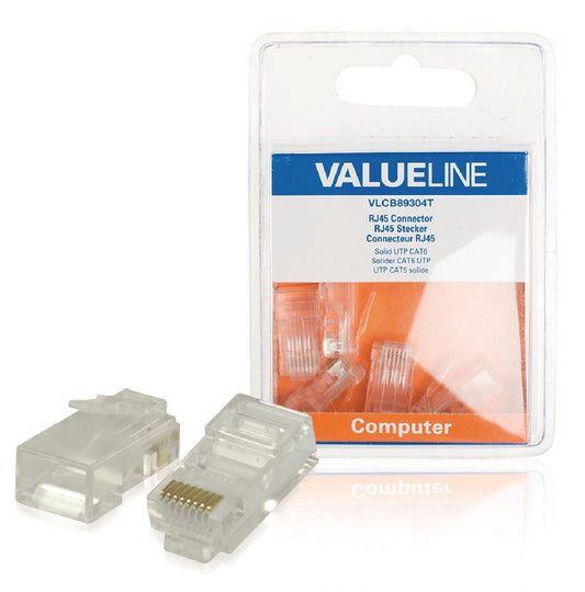 Valueline Stecker RJ45 Solid UTP CAT6 Male PVC Transparent