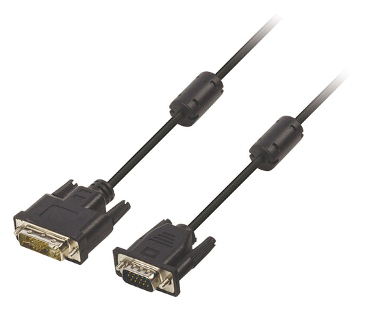 Valueline DVI-Kabel DVI-A 12 + 5-pol. Stecker - VGA male 3.00 m Schwarz